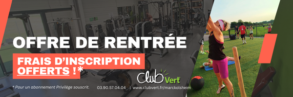 offre de la rentrée septembre 2024 club vert marckolsheim fitness